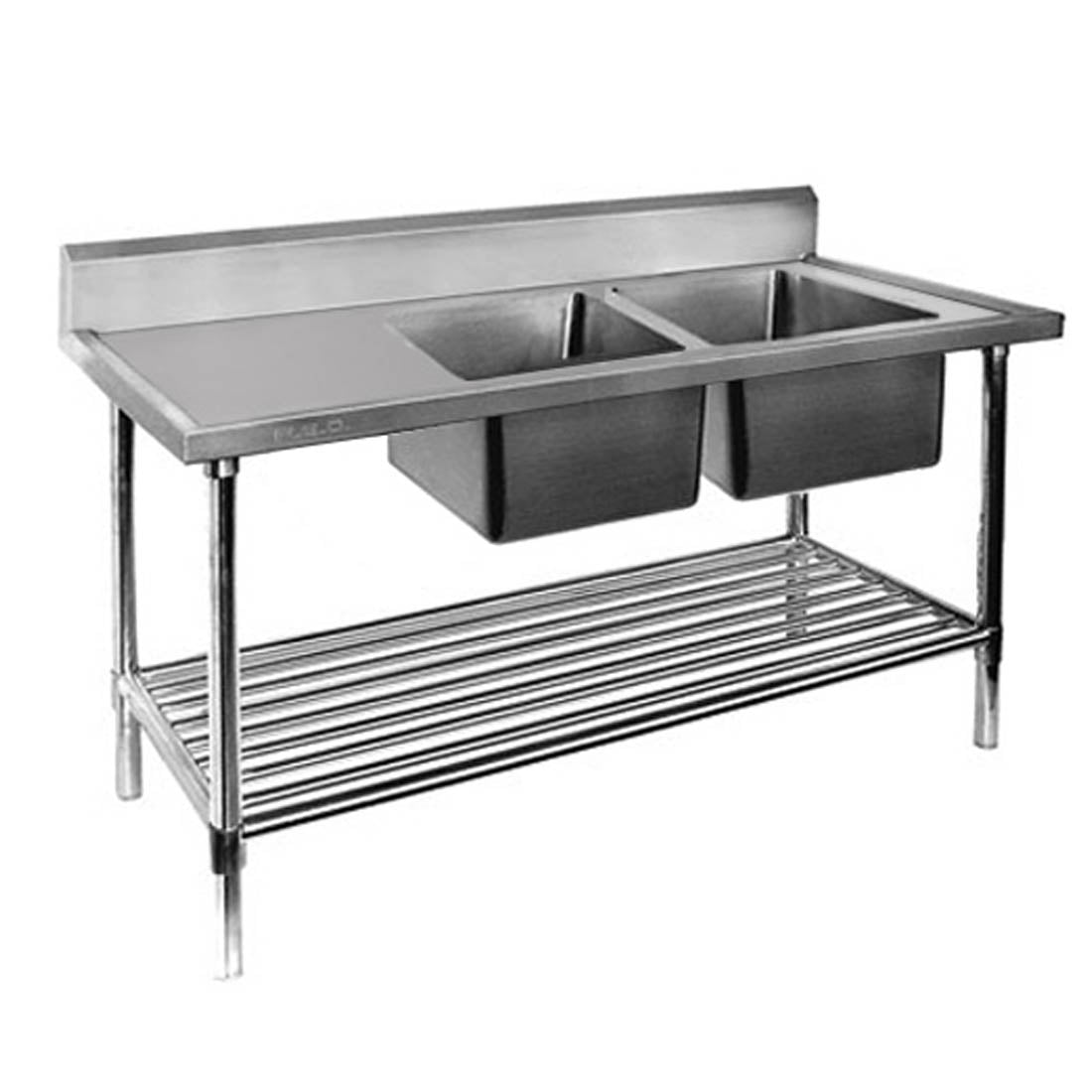 Modular System Double Right Sink Bench with Pot Undershelf - DSB6-1800R/A