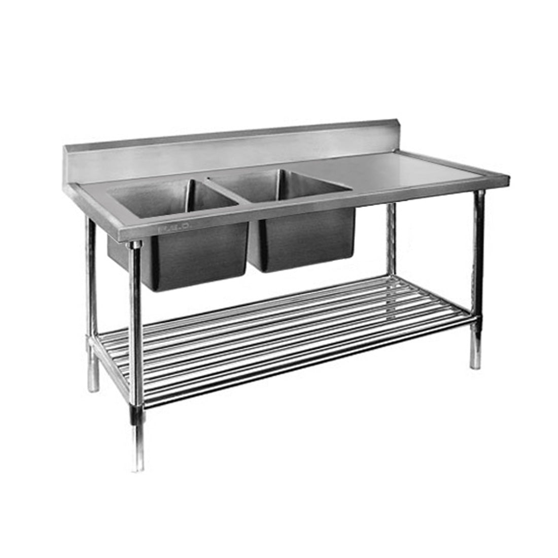 Modular Systems Double Left Sink Bench with Pot Undershelf DSB7-1500L/A