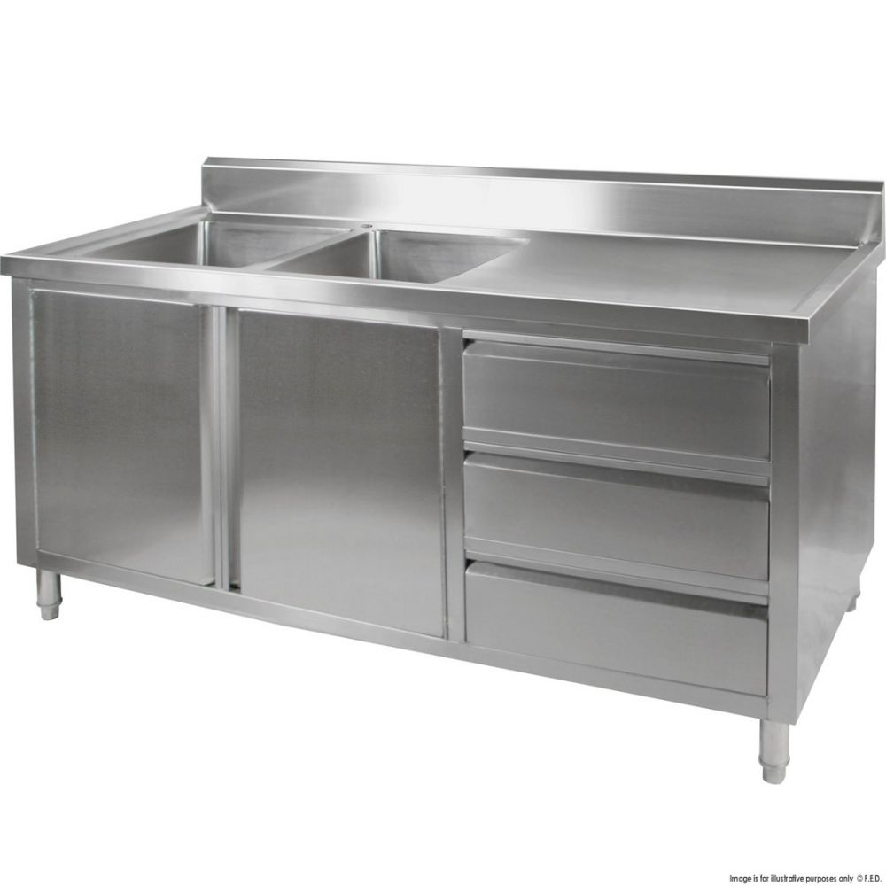 Modular Systems DSC-2400L-H KITCHEN TIDY CABINET WITH DOUBLE LEFT SINKS