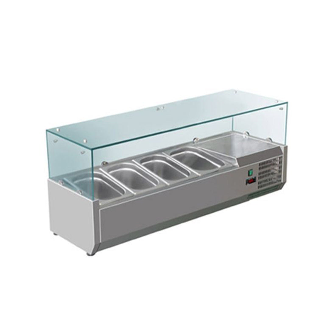 FED-X FED-X Flat Glass Salad Bench - XVRX1200/380