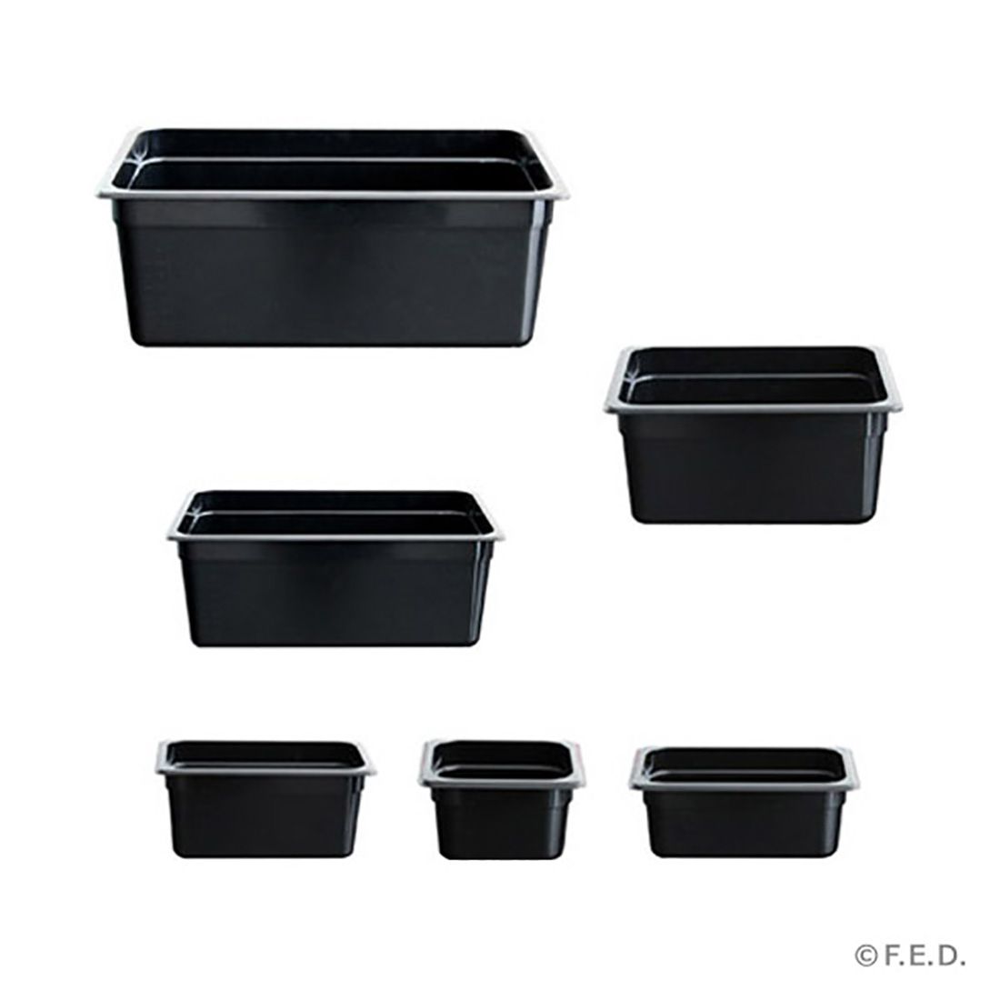 Food Tek Black Poly 1/1 x 65 mm Gastronorm Pan JW-P112B (1 Pack)