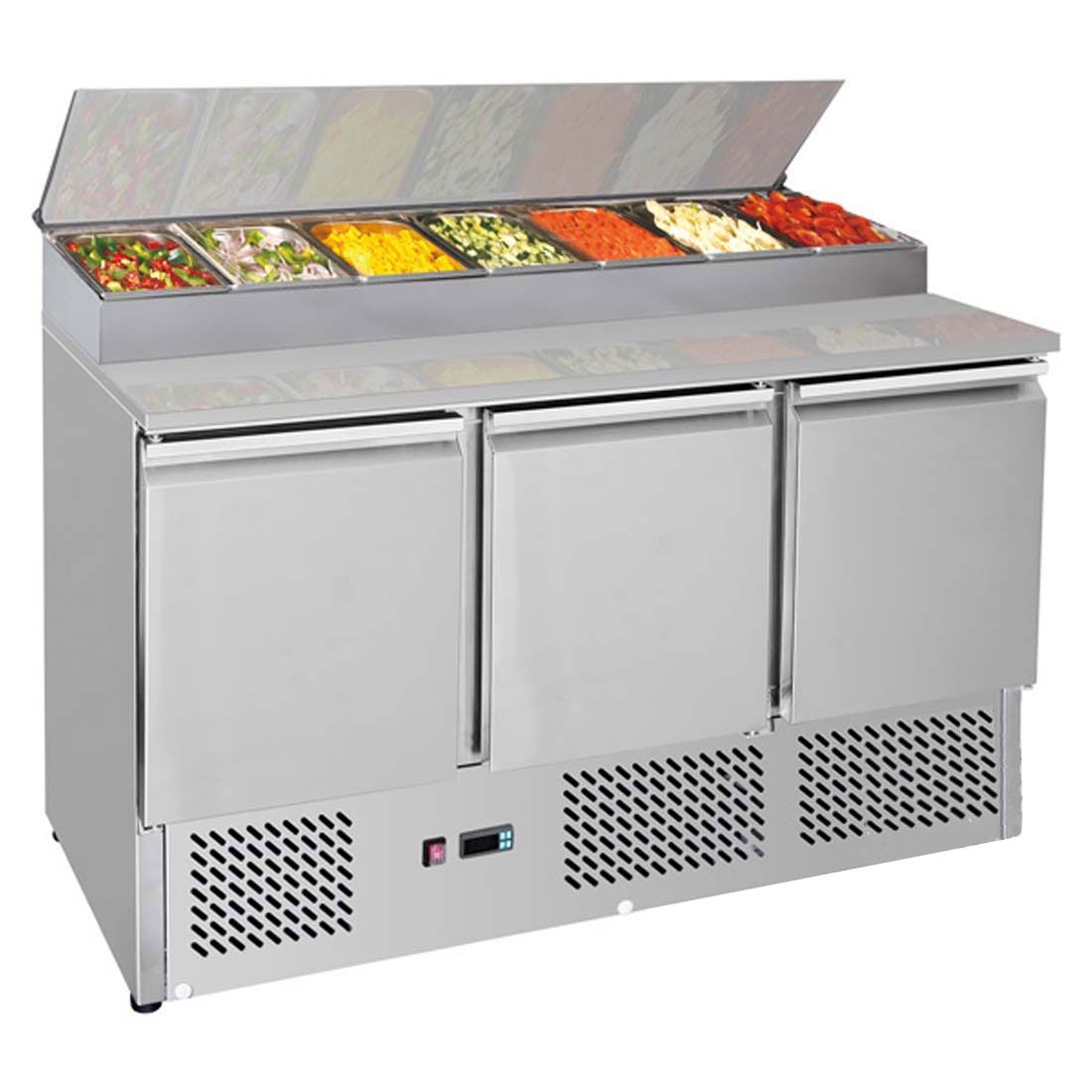 Thermaster 2NDs: Thermaster Three Door Compact Salad Prep Top GNS1300D-VIC504