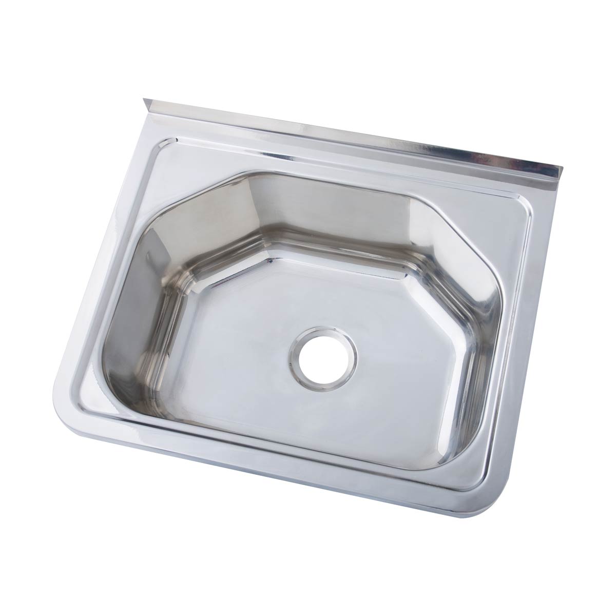 Compact Stainless Steel Hand Basin 2 tap holes, Inc Overflow Hole