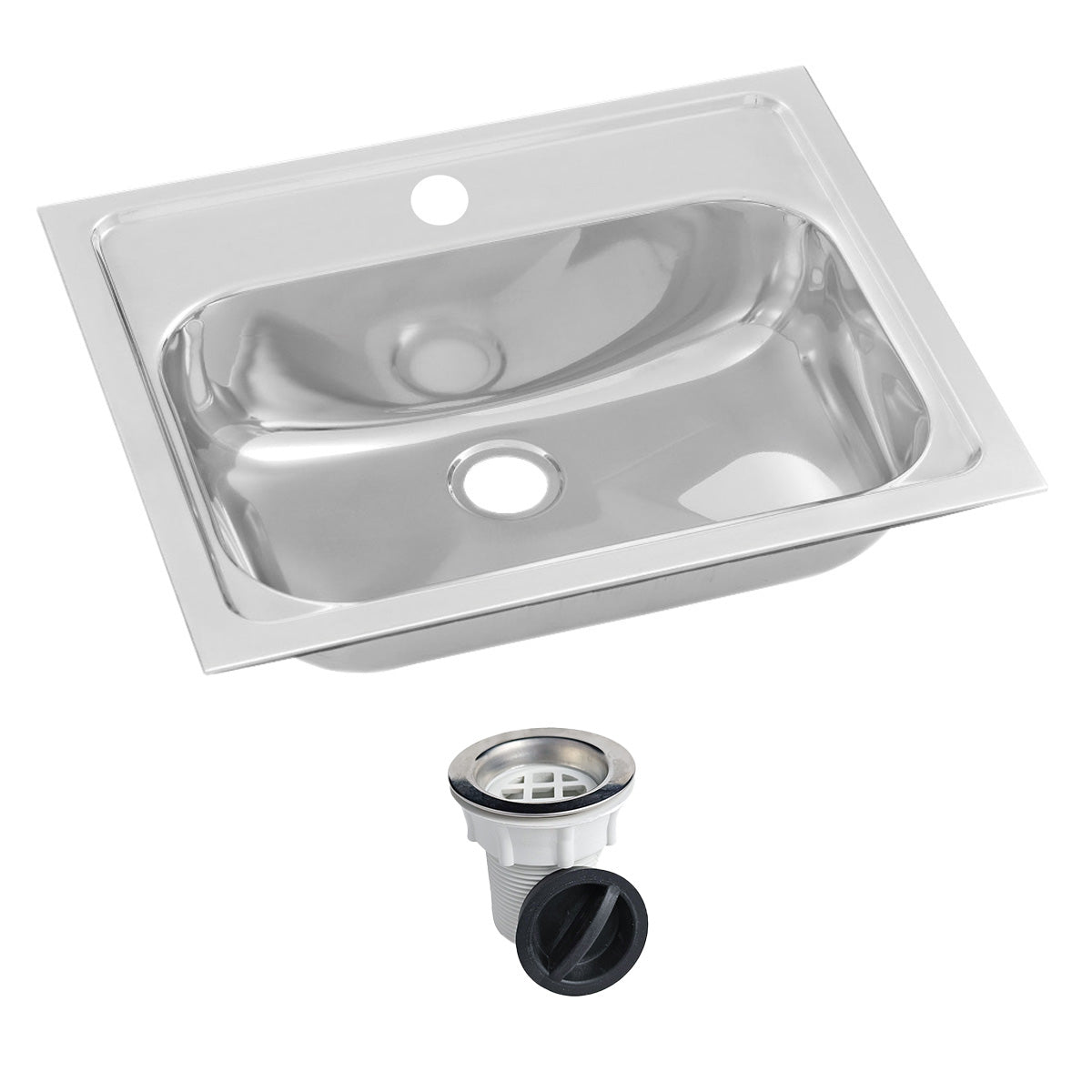 Wall Mounted Hand Basin -  3 Tap Hole - Inc Wall Brackets, & Plug & Waste.