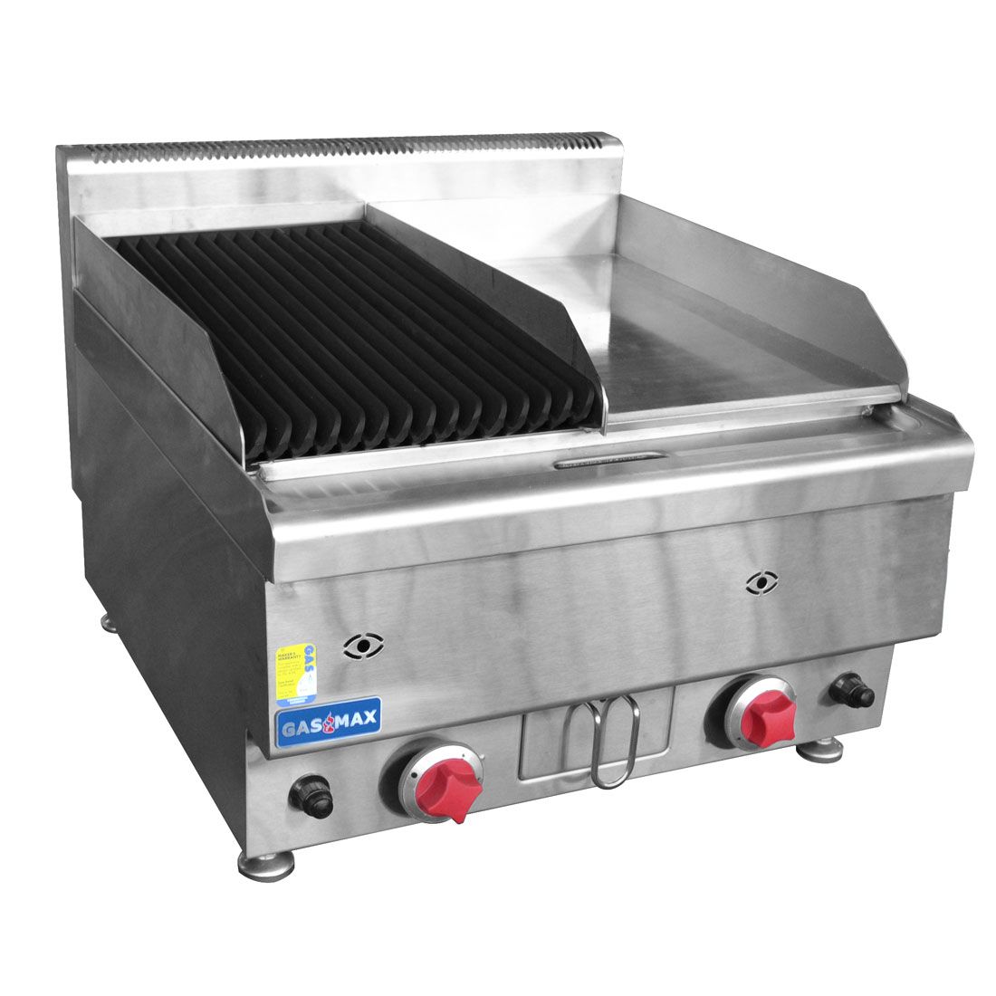 Gasmax 2NDs: Gasmax Benchtop Combo 1/2 Char & 1/2 Griddle JUS-TRGH60-QLD159