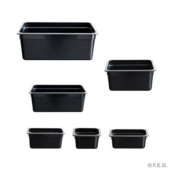 Food Tek Black Poly 1/3 x 65 mm Gastronorm Pan  JW-P132B  (1 Pack)