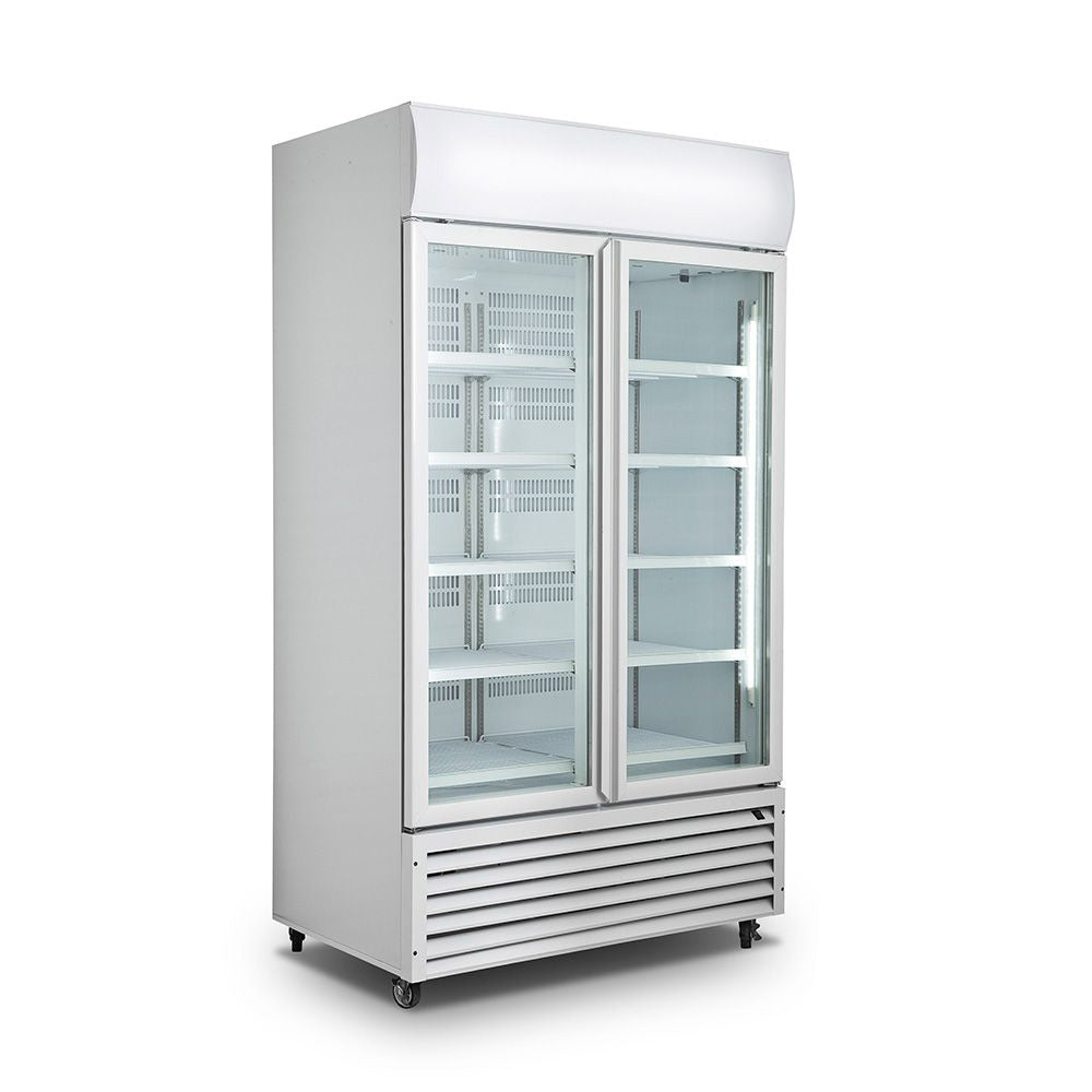 Thermaster Double Glass Door Colourbond Upright Drink Fridge - LG-1200GT