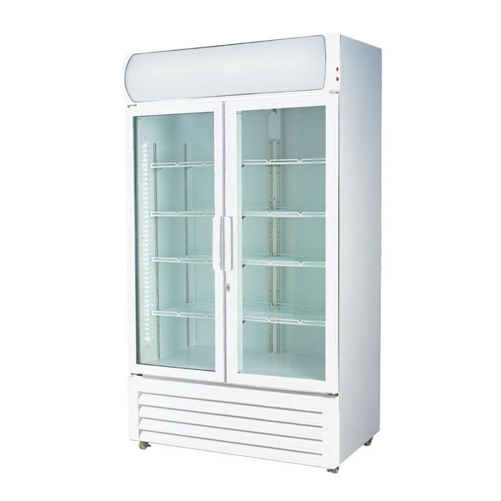 2NDs: Thermaster Large Two Glass Door Colourbond Upright Drink Fridge - LG-1200P-NSW1963