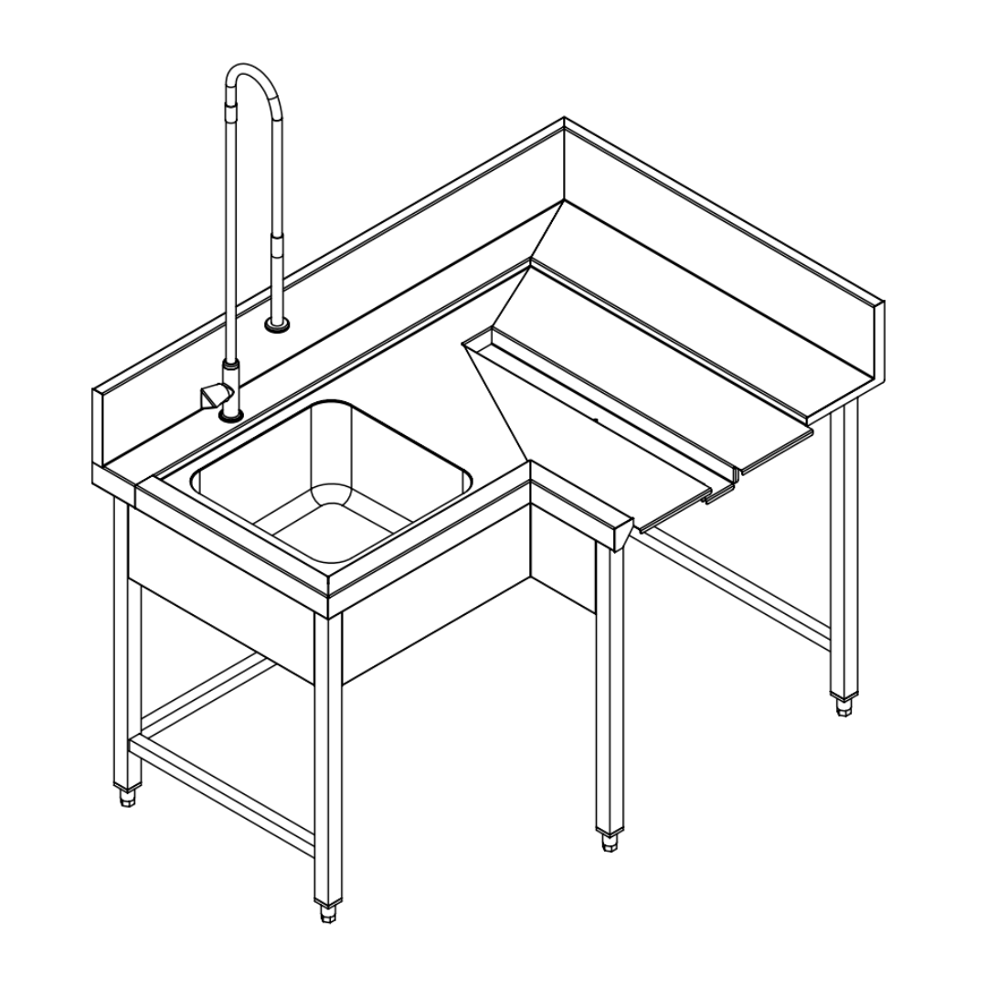 Fagor Pre-Rinsing Sink Bench w/ Introductor of Baskets MCFD-1000I