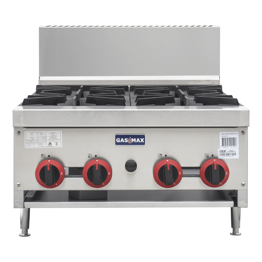 Gasmax Gas Cook top 4 burner with Flame Failure RB-4E