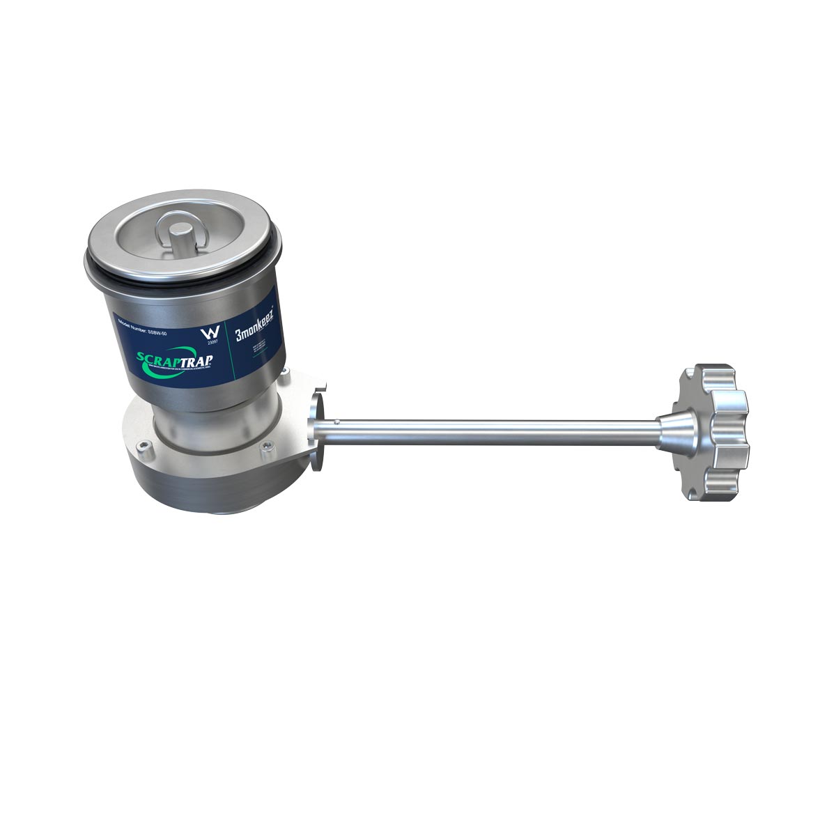 Scraptrap Cast Stainless Steel Sink Waste Arrestor with Shut Off Valve (50mm) SCRAP-C-50