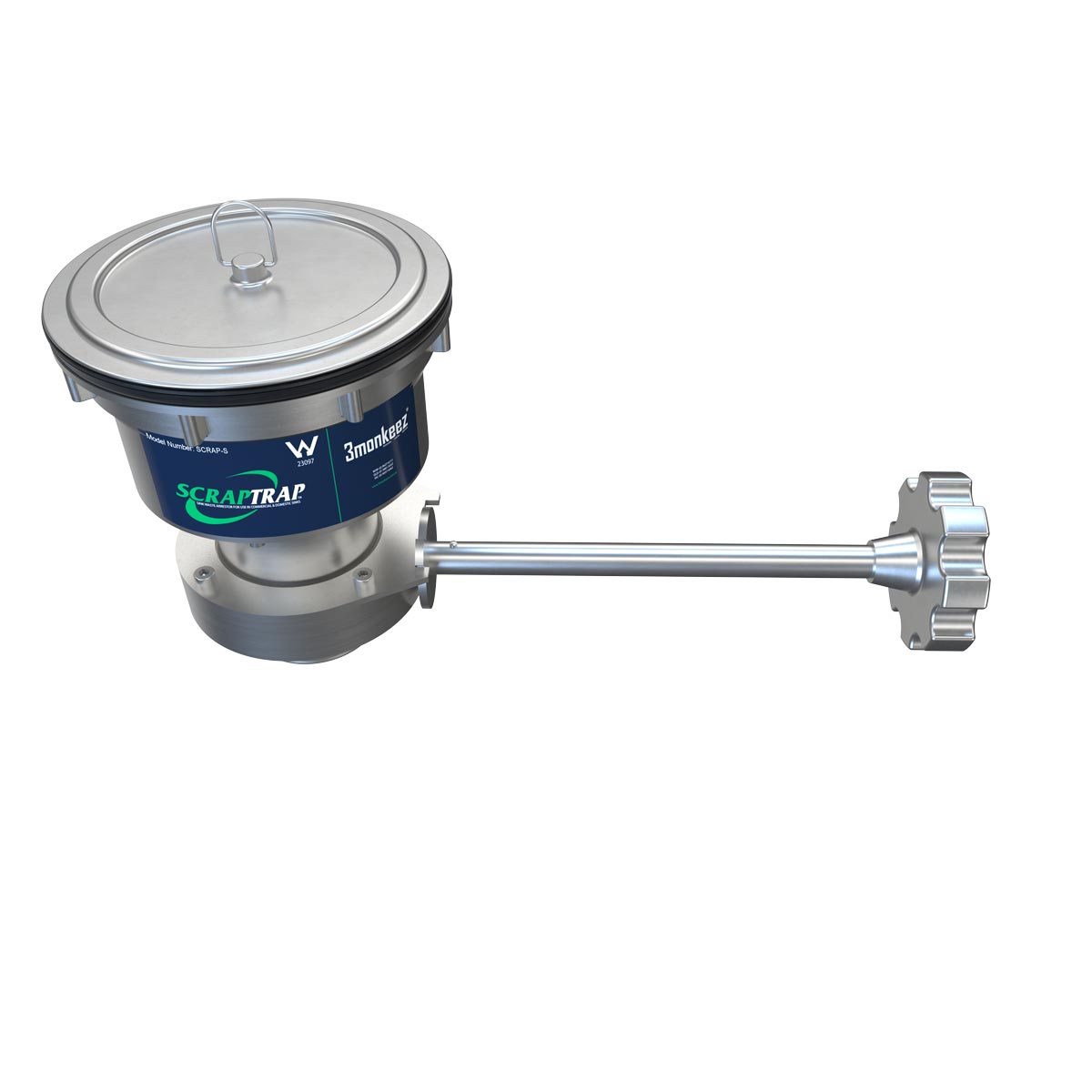 Scraptrap Cast Stainless Sink Waste Arrestor with Cast Stainless Shut Off Valve (125mm) SCRAP-C-316