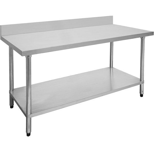 Modular Systems 1500-6-WBB Economic 304 Grade Stainless Steel Table with splashback  1500x600x900