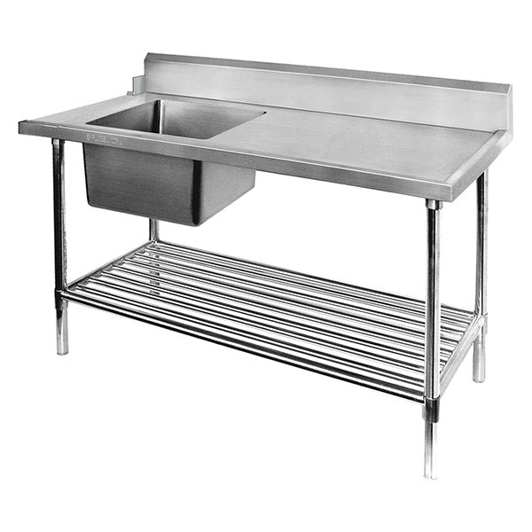 Left Inlet Single Sink Dishwasher Bench - SSBD7-1500L/A