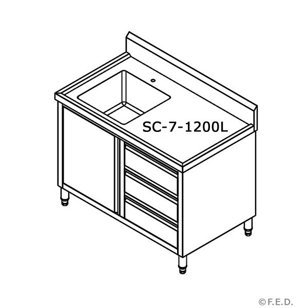 Modular Systems SC-7-1200L-H CABINET WITH LEFT SINK