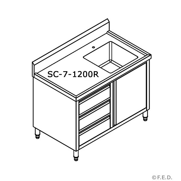 Modular Systems SC-7-1200R-H CABINET WITH RIGHT SINK