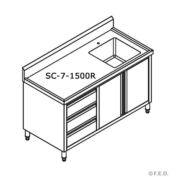 Modular Systems 2NDs: CABINET WITH RIGHT SINK SC-7-1500R-H-SA15-1