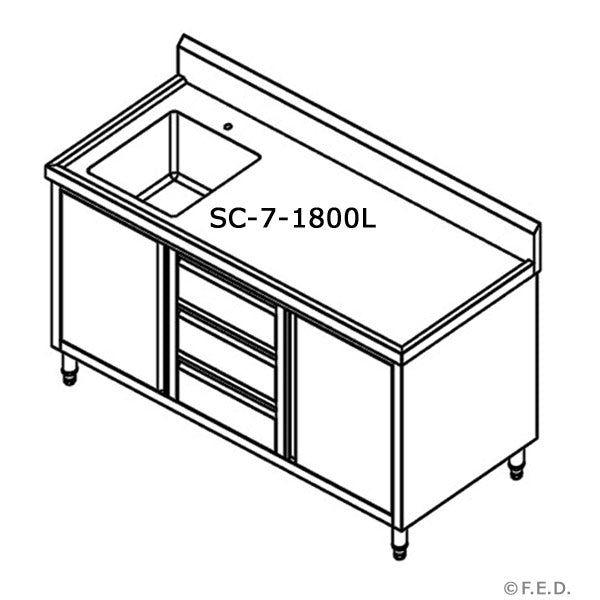 Modular Systems SC-7-1800L-H CABINET WITH LEFT SINK