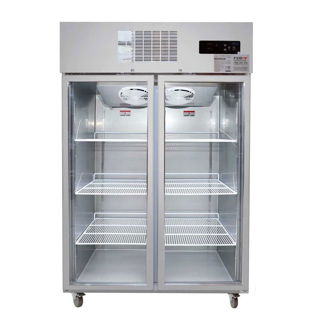 Thermaster 2NDs: Thermaster Double Door Upright Display Fridge SUCG1000-QLD150