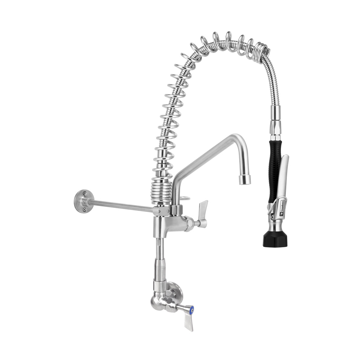 Compact Stainless Steel Single Wall Mount Pre-Rinse with 12" Pot Filler T-3M53712-C