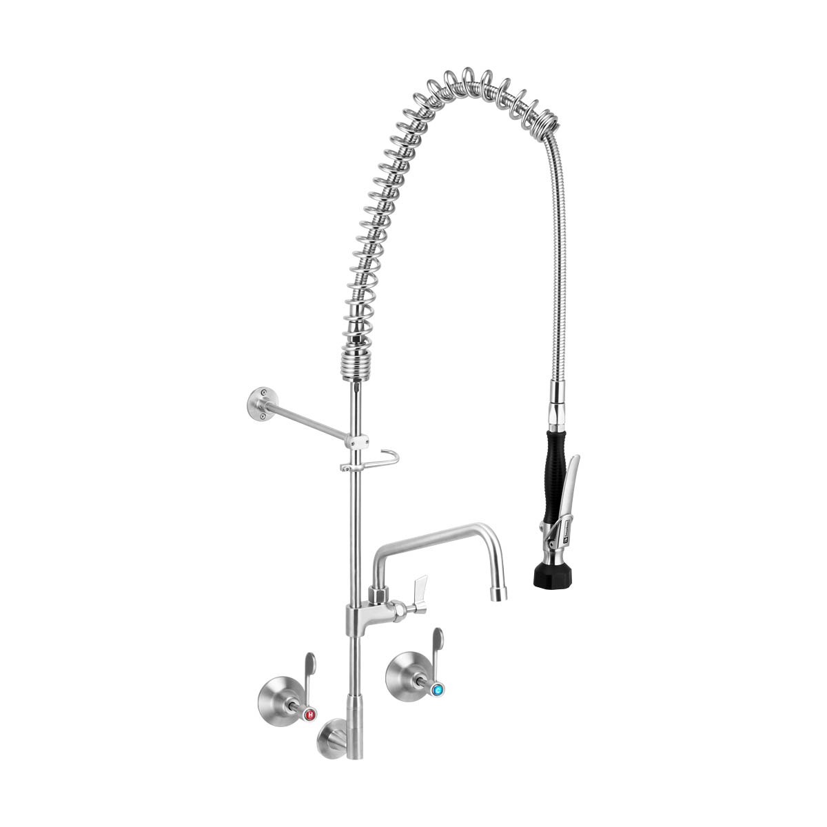 Stainless Steel Wall Stops And Elbow Pre Rinse Unit With 12" Pot Filler T-3M53822