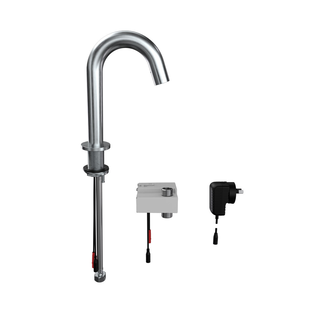 Gooseneck Bench Mounted Infrared Sensor Tap - Mains Operated