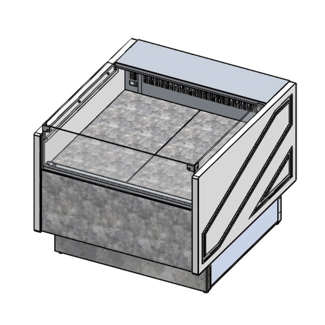 Tecondom Square Deli , Poultry & Meat Display Add On Units 900mm Depth Storage Surface - TDMR-0910SELF