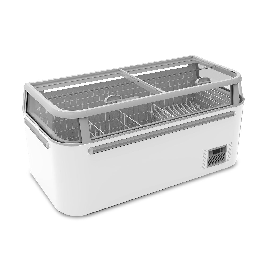 Thermaster 2NDs: Thermaster Supermarket Island Freezer with Glass Sliding Lids ZCD-E185G-VIC514