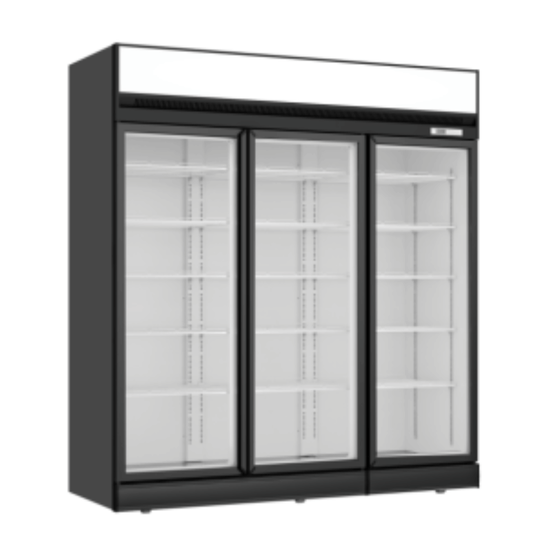 Thermaster 2NDs: Thermaster Black Upright Three Glass Door Freezer - LG-1563DF-QLD251