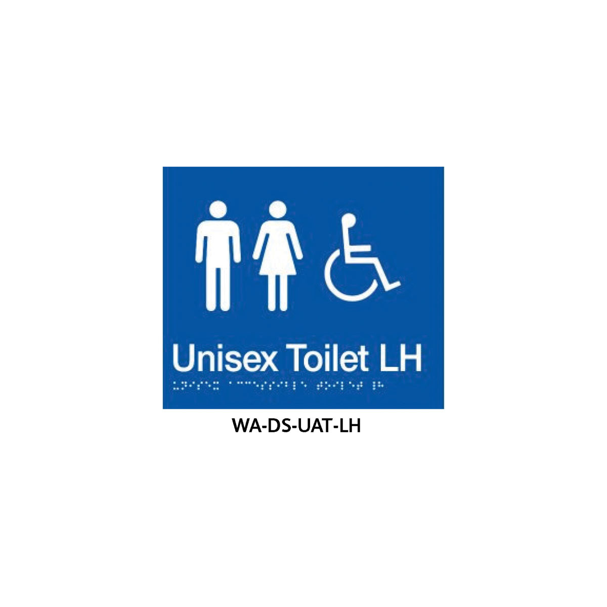 Braille Sign Unisex Accessible Toilet LHS (Blue)