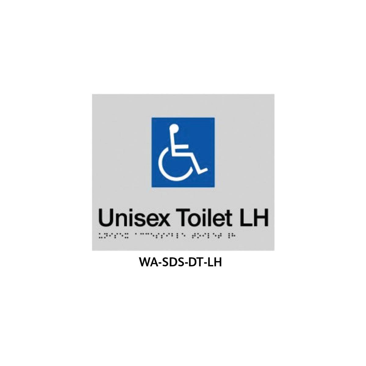 Braille Sign Unisex Disabled Toilet RHS (Silver)