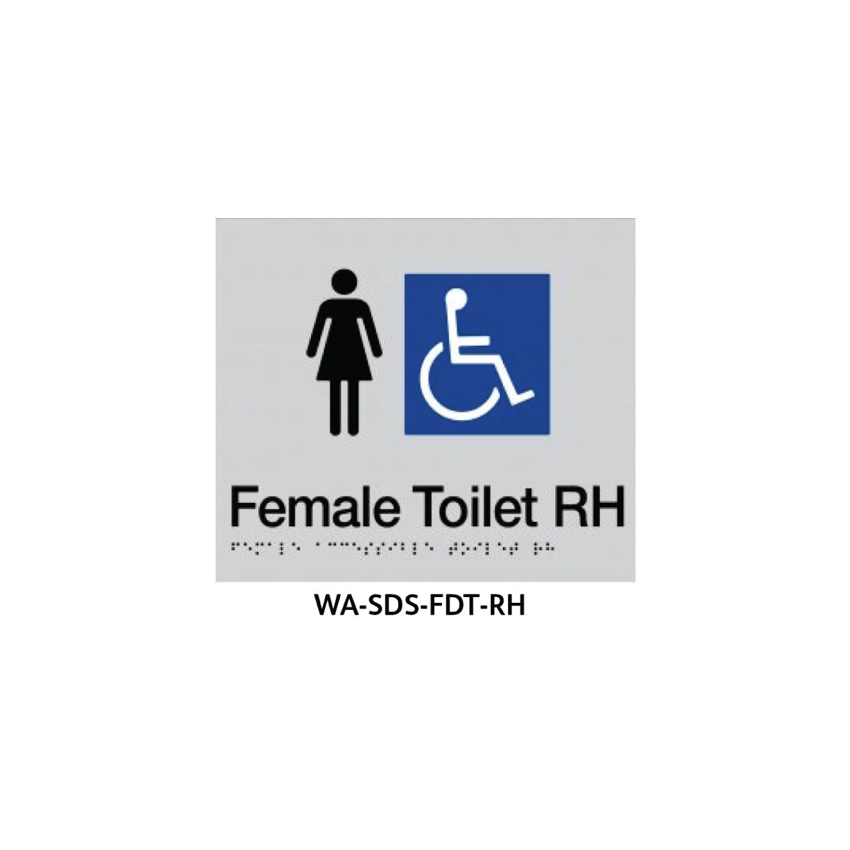 Braille Sign Female Toilet (Silver)