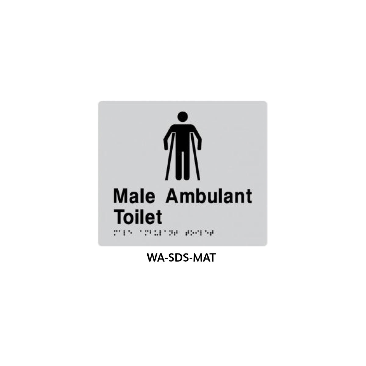 Braille Sign Male Disabled Toilet RHS (Silver)