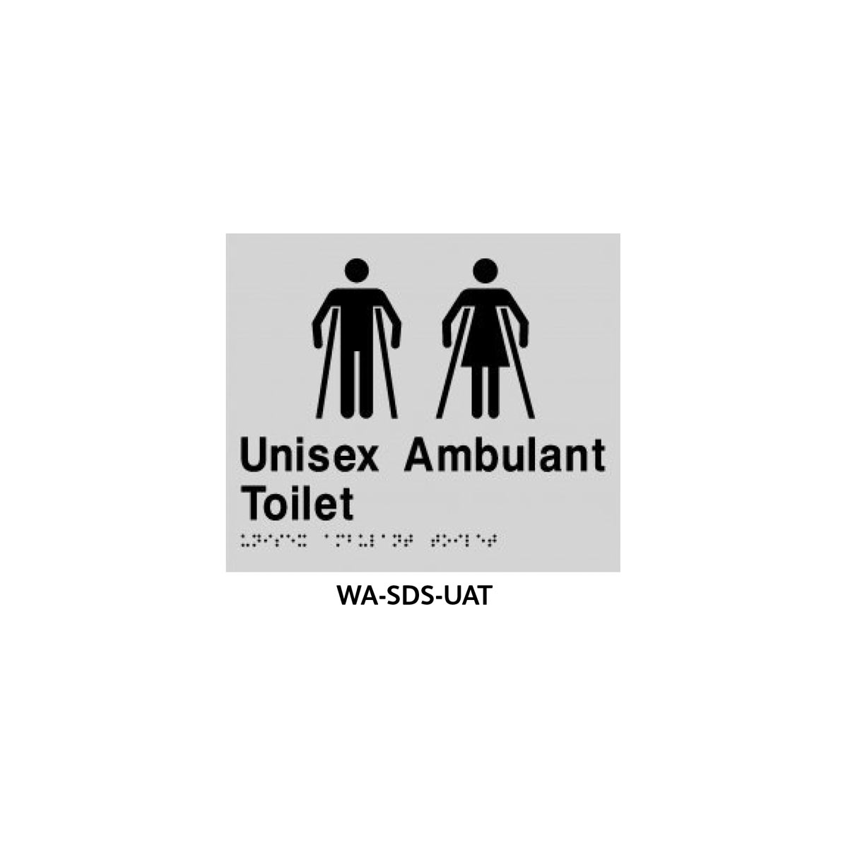 Braille Sign Unisex Accessible Toilet RHS (Silver)