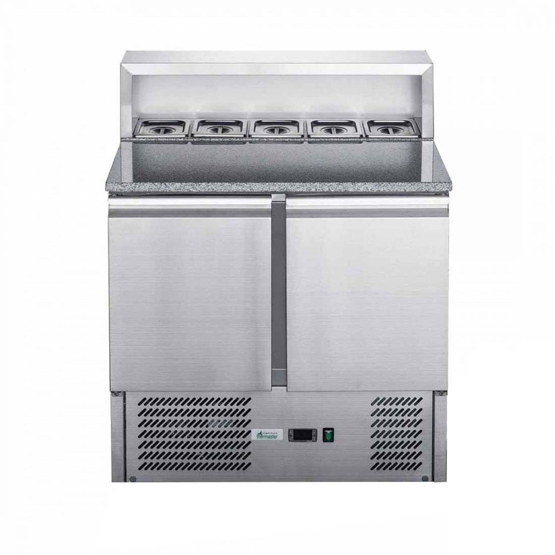 FED-X FED-X Two Door Salad Prep Fridge with Marble Top - XGNS900E