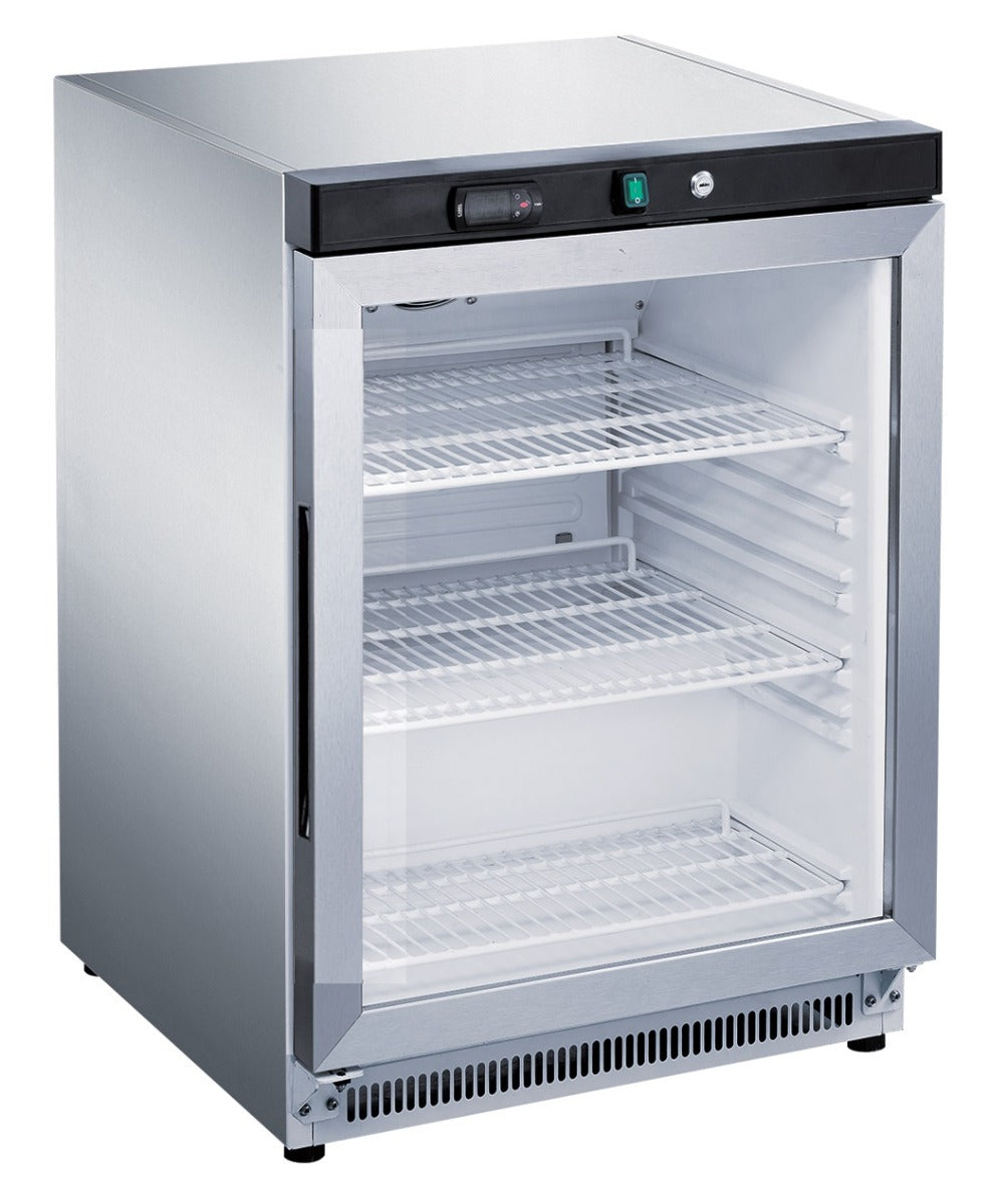 FED-X Fed-X Stainless Steel Upright Static Display Fridge XR200SG