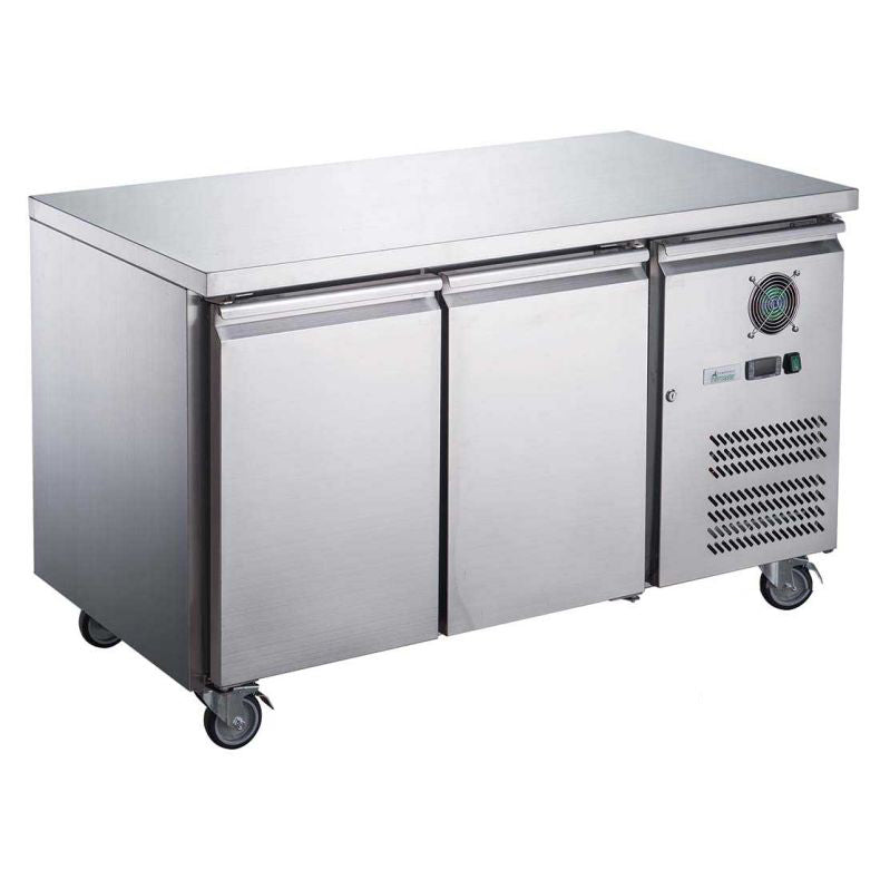 FED-X Stainless Steel Two Door Bench Freezer - XUB7F13S2V