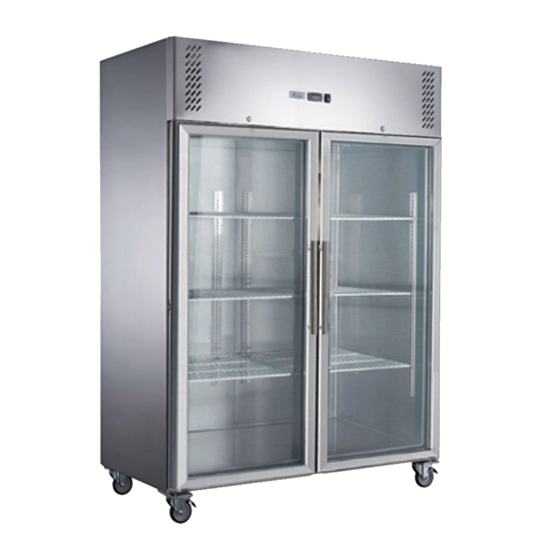 FED-X FED-X S/S Two Full Glass Door Upright Fridge - XURC1200G2V