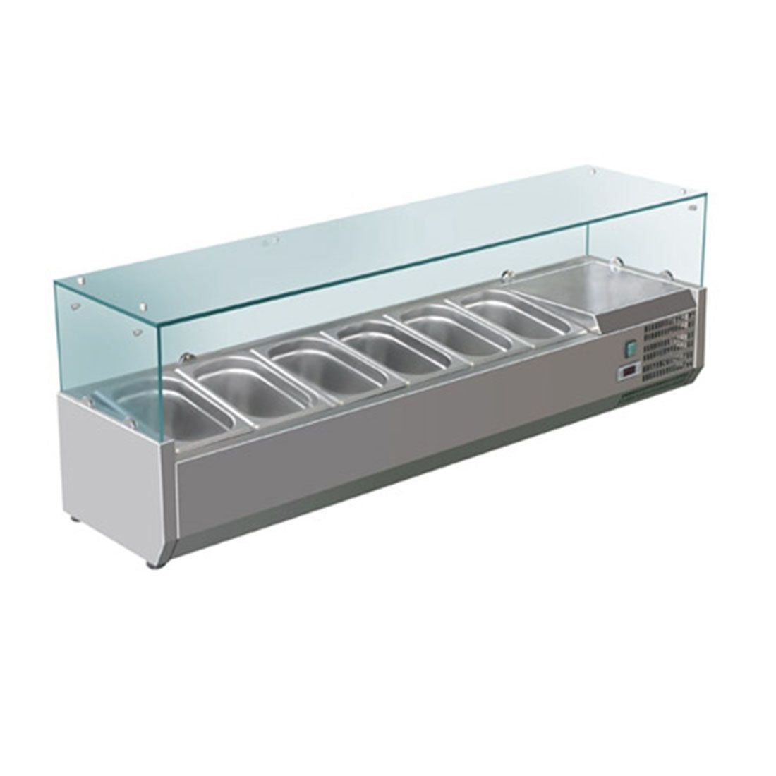 FED-X FED-X Flat Glass Salad Bench - XVRX1500/380