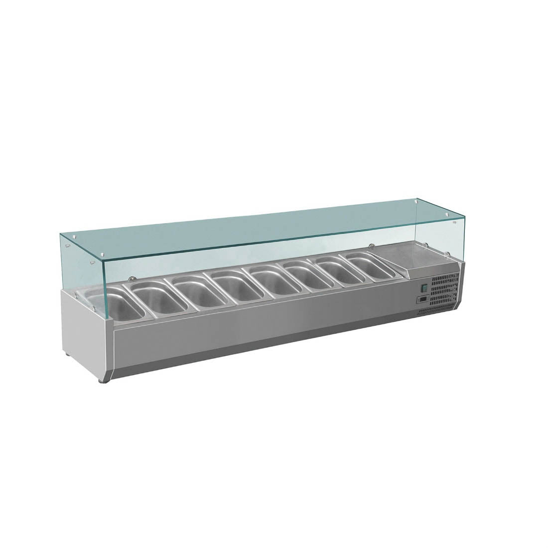 FED-X FED-X Flat Glass Salad Bench - XVRX1800/380