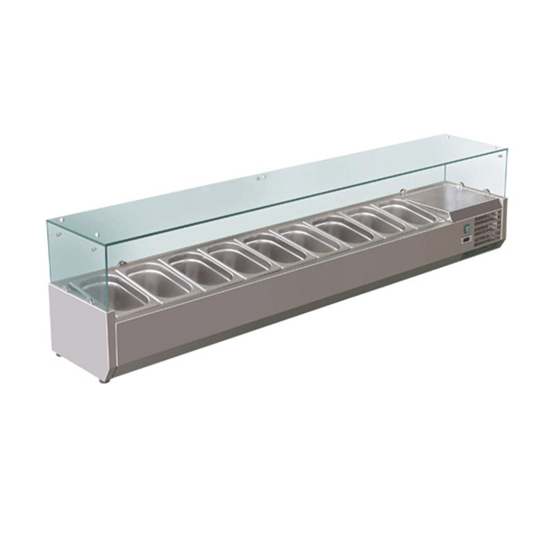 FED-X FED-X Flat Glass Salad Bench - XVRX2000/380