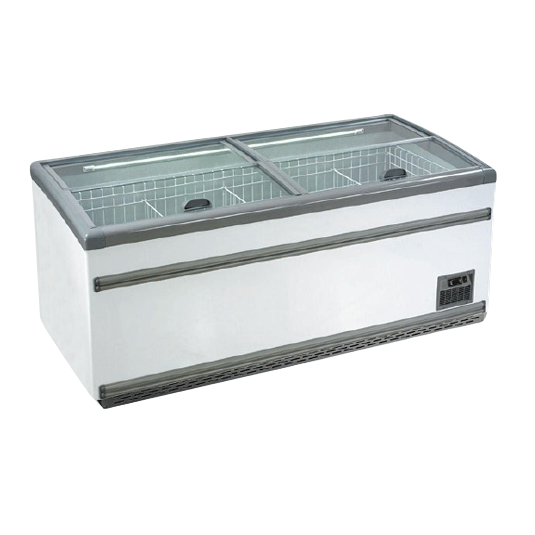 Thermaster 2NDs: Thermaster Supermarket Island Dual Temperature Freezer & Chiller with Glass Sliding Lids ZCD-E185S-VIC589